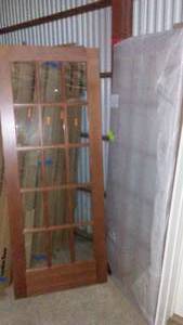 lot 637 image: Two Oak Doors & Frame for A 60 in. Double Door Opening,