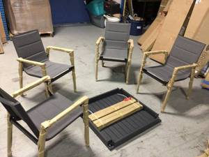 lot 36 image: 5-Piece Aluminum Frame Outdoor Dining Set with Dinning Table by CASAINC Customer Returns See Pictures