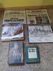 lot 20 image: Collection of Collectibles Vintage Wall Decor with Wyatt Erp, Roosevelt, Doc Holiday, Cassidy, Etc, 19981999 Star Tribune Headlines
