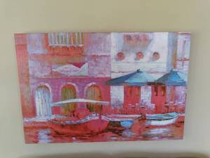lot 36 image: Brightly Detailed Oil Painting on Canvas Feels Like Italy