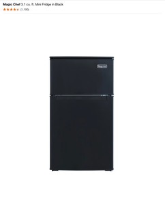 lot 8 image: Magic Chef 3.1 cu. ft. Mini Fridge in Black. See Pictures
