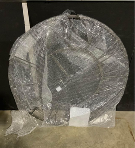 lot 23 image: Utopia Alley Rivet Roman Industrial Oversize Wall Clock, Gray, 45.  See Pictures