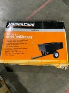 lot 45 image: PowerCare 10 cu. ft. Lawn Mower Dump Cart with Wheels. See Pictures