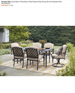 lot 61 image: Hampton Bay Laurel Oaks 6 Pk of Dining Chairs in Tan Putty. See Pictures