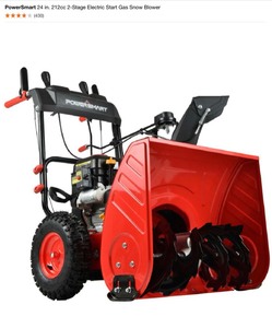 lot 69 image: PowerSmart 24 in. 212 cc Two-Stage Gas Snow Blower with Electric Start. See Pictures