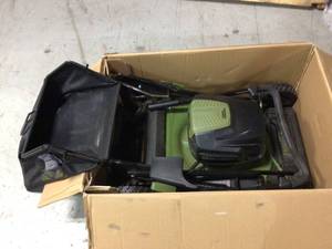 62V Cordless 3-in-1 High Wheel Push Walk Behind Mower, Brushless 22 In. Cutting Width with 4Ah Battery and Rapid Charger by Green Machine Customer Return See Pictures
