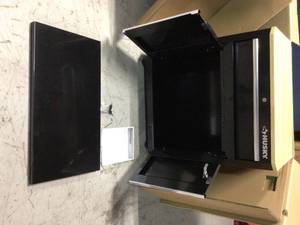 Ready-to-Assemble 24-Gauge Steel 1-Drawer 2-Door Garage Base Cabinet in Black (28 in. W x 33 in. H x 18 in. D) by Husky Customer Returns See Pictures