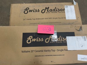 Lot of 2 Swiss Madison Vanity Tops 24 and 25 In