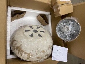 Lot of 2 New Golden Lighting 0865-L Kinsley 14 Wide Pendant Aged Galvanize Steel  Antique Ivory Indoor Lighting Pendants