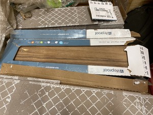 Pallet of Lifeproof Toffee Wood 6 in. x 24 in. Glazed Porcelain Floor and Wall Tile (14.55 sq. ft.  case) approximately 17 cases as some pieces are missing or broken