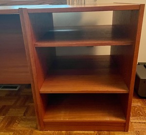lot 69 image: 3 Piece Desk and Bookcase