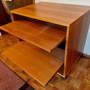 lot 67 image: Wooden Rolling Storage or Media Cart