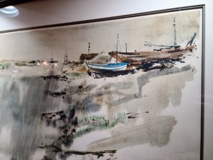 lot 4 image: Framed Scenic Coastal Print