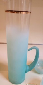 lot 26 image: Vintage Frosted Blue Glass Set