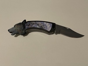 Franklin Mint Collector Grade Wolf Knife with Padded Case