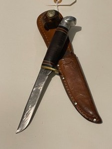 Vintage Western Boy Scout Fixed Blade Knife and Sheath