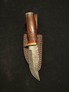 Custom Hand Made Knife with Damascus Blade