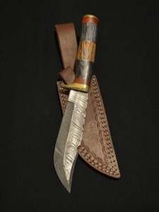 Custom Handmade Bowie Knife with Damascus Blade Knife