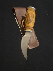 Custom J. Jacobs Handmade Knife with Elk Hide wrapped Handle