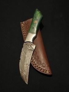 Custom Made Damascus Blade Hunting Knife