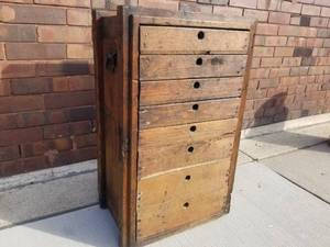 lot 11 image: Rustic Re-purposed Chest of Drawers