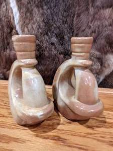 lot 42 image: Frankoma Desert Gold Candle Holders