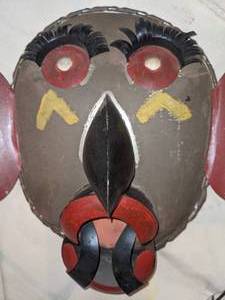 lot 53 image: Handmade Folk Art Decorative Tin Mask