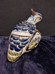 lot 195 image: Colorful Handpainted Stoneware Quail Made in Mexico