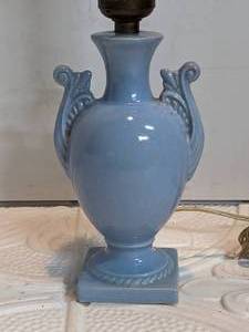 lot 94 image: Petite Blue Ceramic Bedside Lamp