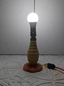 lot 129 image: Art Deco Murano Glass Orange & Yellow Table Lamp