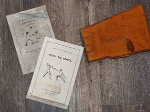 lot 153 image: Vintage Fencing Equipment - Masks, Foil Swords