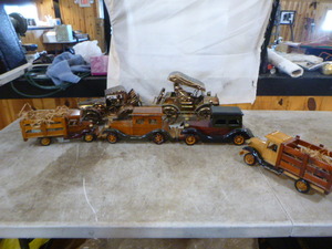 lot 164 image: Wooden and Copper Trucks