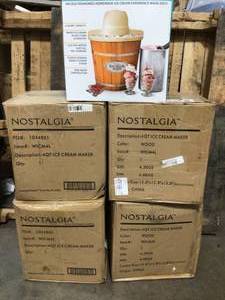 lot 26 image: Lot of 5 Nostalgia 4 QT Ice Cream Makers Different Colors Customer Returns See Pictures