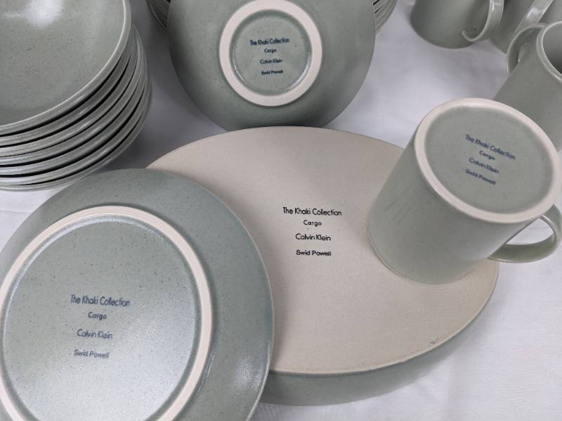 Sage Stoneware Dish Set - The Khaki Collection / Calvin Klein Swid Powell |  Superb Finds- Artwork, Furniture Home Decor & More! | K-BID
