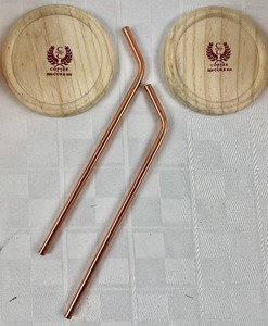 lot 253 image: Copper Cups, Coasters and Straws