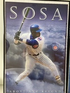 lot 14 image: Two Framed Baseball Posters- Sosa & McGwire