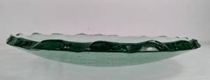 lot 310 image: Large Art Glass Bowled Dish with Organic Scalloped Edge