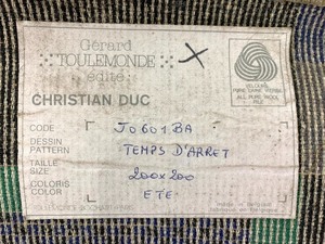 lot 71 image: Vintage Christian Duc Wool Carpet Temps DArret - 78 x 78