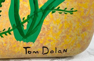 lot 72 image: Bright Contemporary Fishing-Themed Hand-Painted Mirror by Tom Dolan