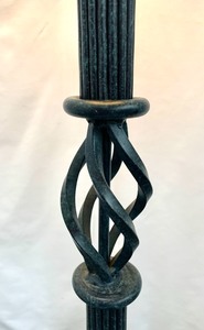 lot 230 image: Contemporary Metal 3-Leg Floor Lamp w Pleated White Shade