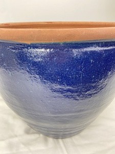 lot 27 image: Beautiful and Very Large Blue Glazed Terra Cotta Planter