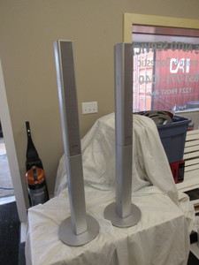 lot 8 image: Panisonic tower speakers with sub woofer