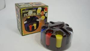 lot 4 image: Poker Rack---200 Interlocking ChipsRevolving Base