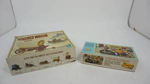 lot 42 image: Vintage Craft Master --General Mills Covered Wagon Wooden Kit--1932 Ford Pickup Custom Rod--(An Authentic Scale Plastic Construction Kit