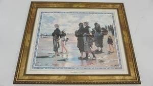 lot 93 image: Framed & Matted Picture Of Oyster Gatherers Of Cancale (By John Singer Sargent)