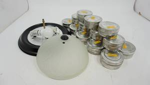 lot 134 image: Ceiling Light Fixture W frosted Glass Cover--Miscellaneous Kodak Tri-X Pan Metal Film Containers