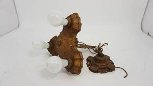 lot 139 image: Vintage (3 Light Bulbs) Ceiling Chandelier