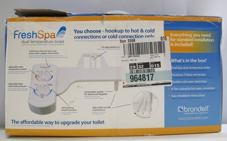 lot 625 image: Brondell FreshSpa Dual Temperature Bidet