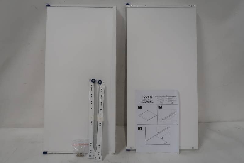 lot 632 image: Modifi A6 30 in. x 3 in. Rollout Shelves Drawer with Fence in Polar White (2-Pack) ASSH3015-PW - 3 Boxes