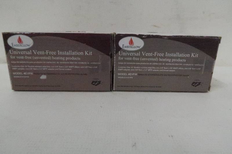 lot 712 image: Emberglow Universal Vent-Free Installation Kit - EVFIKDC - 2 Pack